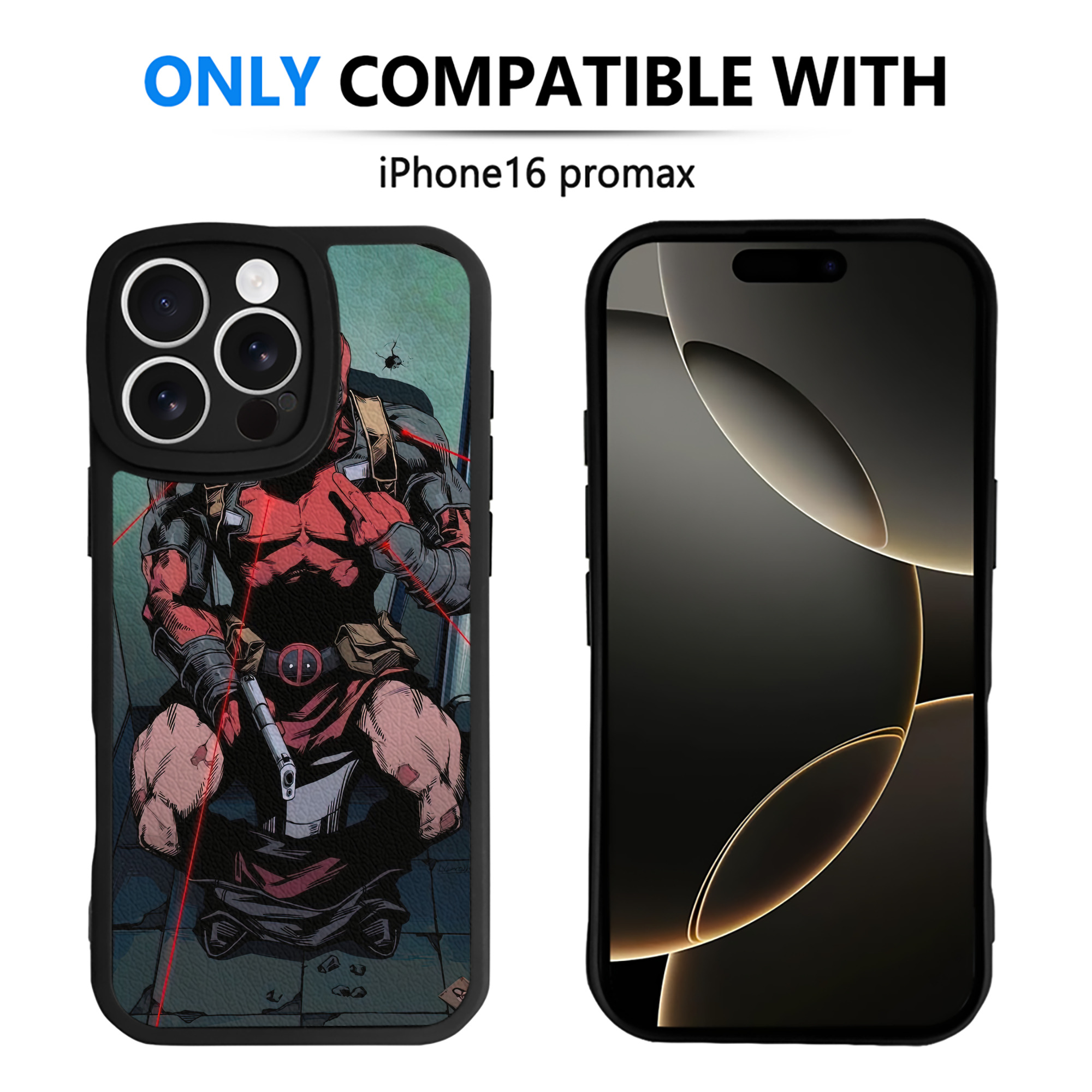 （画像用） Deadpool デッドプール 【iPhone 16シリーズ対応】シリコンスマホケース（レザー調） 材質：シリコン
